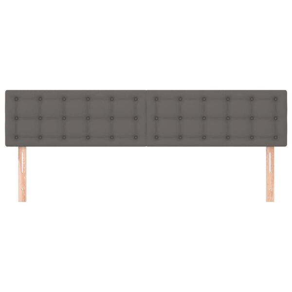 vidaXL Galvūgaliai, pilkos spalvos, 180x5x78/88 cm, dirbtinė oda