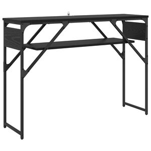 vidaXL KonsolinisStaliukas Juodas ąžuolas Apdirbta mediena 105x30x75cm