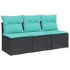vidaXL Sodo sofa su pagalve Juoda 165 x 62 x 69 cm Poli ratanas