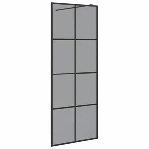 vidaXL Įėjimo du&scaron;o siena Juoda 80 x 195 cm grūdintas stiklas