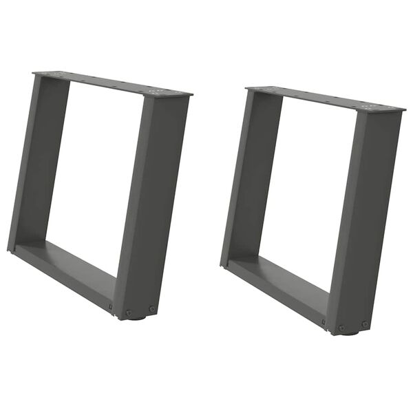 vidaXL Kavos staliuko kojelės, 2 vnt., antracito spalvos, 70x(42-43) cm, plienas