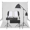 vidaXL Fotostudijos rinkinys su ap&scaron;vietimo rinkiniu ir fonu