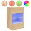 vidaXL Sieninė TV spintelė su LED lemputėmis, ąžuolo, 40x30x60,5cm