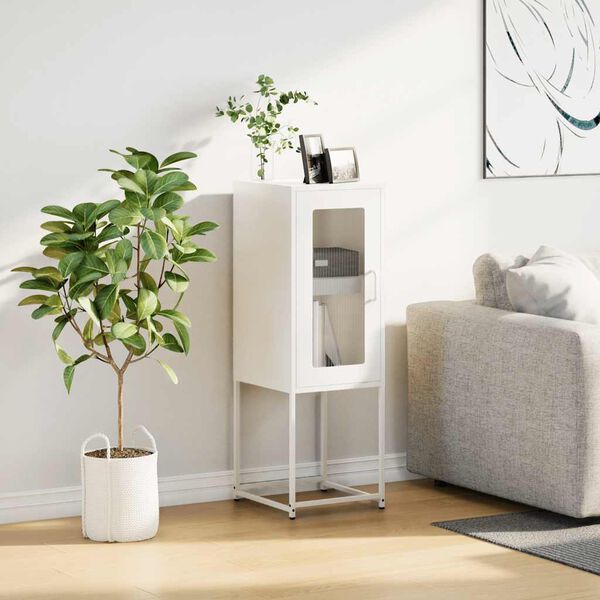 vidaXL indauja Balta 36x39x107 cm Šaltai valcuotas plienas