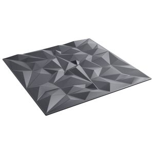 vidaXL Sienų plok&scaron;tės 12 vnt. 50 x 50 cm Amethyst Pilkas