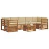 vidaXL Lauko sofos komplektas su pagalve 8 pcs Natūralus ir bežinis