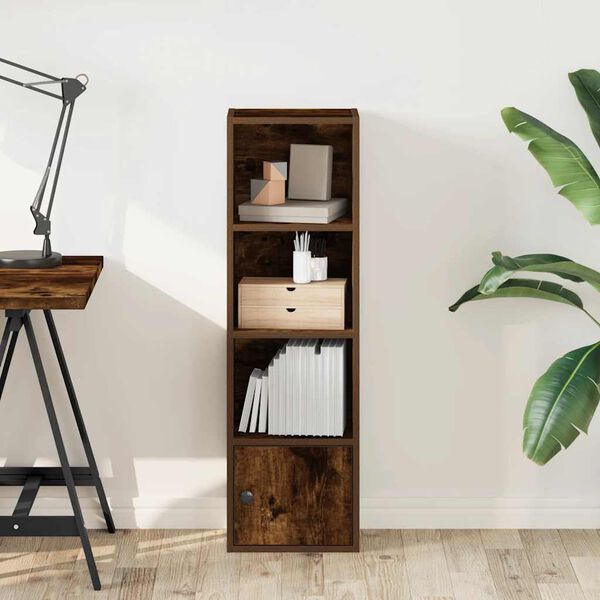 vidaXL Knygų spinta, dūminio ąžuolo, 31x24x102cm, apdirbta mediena