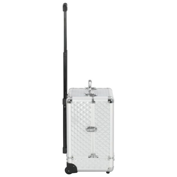 vidaXL Kosmetikos lagaminas, sidabrinis, 35x29x45cm, aliuminis