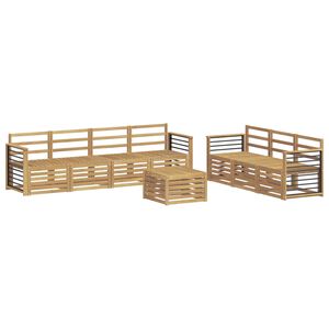 vidaXL Sofų komplektai 8 vnt. 7 vietos White Solid Acacia Wood