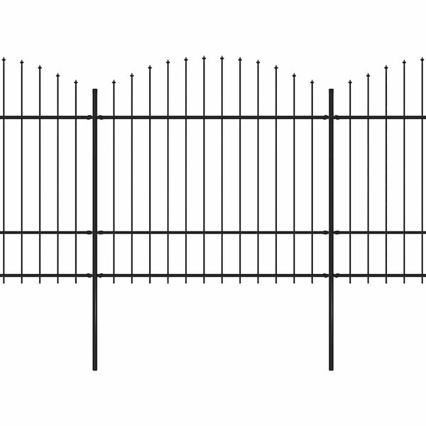 vidaXL Sodo tvora su iečių vir&scaron;ug., juoda, (1,5-1,75)x15,3m, plienas