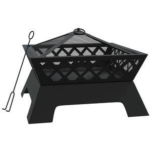 vidaXL Laužavietė su žarstekliu, 50cm, plienas, XXL