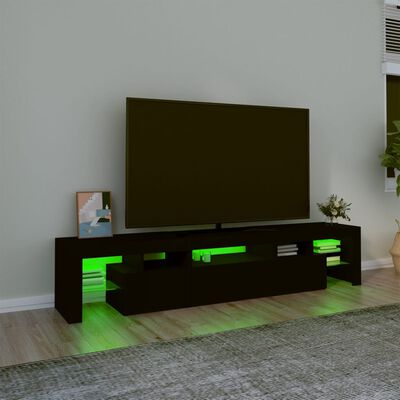 vidaXL Televizoriaus spintelė su LED apšvietimu, juoda, 200x36,5x40cm