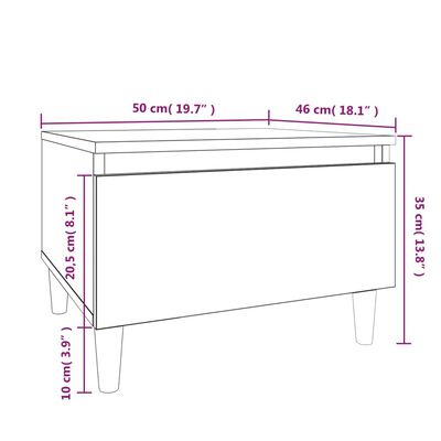 vidaXL Šoninis staliukas, pilkas ąžuolo, 50x46x35cm, apdirbta mediena