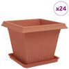 vidaXL Augalų vazonai 24 vnt. Raudona plyta Plastmasė
