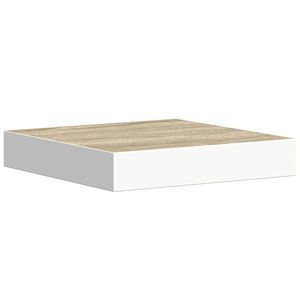 vidaXL Pakabinama sieninė lentyna, ąžuolo ir balta, 23x23,5x3,8cm, MDF