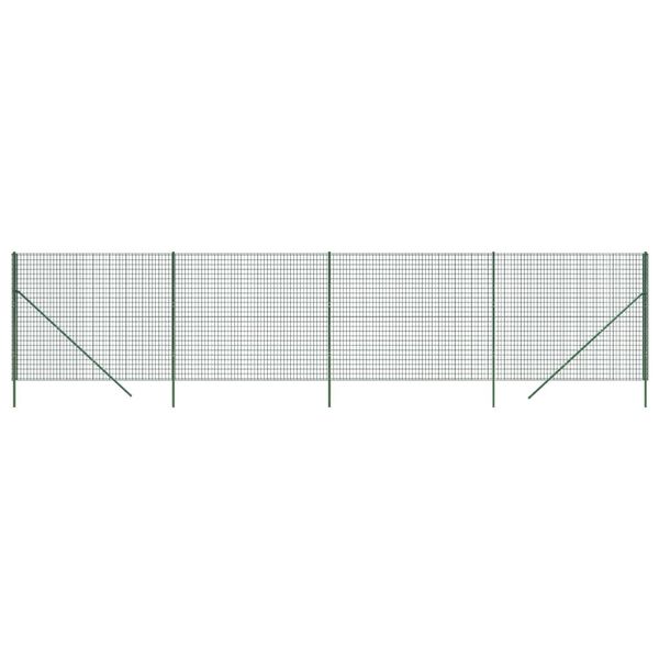 vidaXL Vielinė tinklinė tvora, žalia, 2,2x10m, galvanizuotas plienas