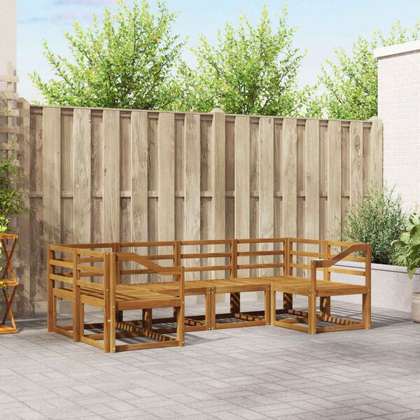 vidaXL Lauko sofos komplektas 6 pcs Natūrali Kietos akacijos mediena