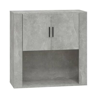 vidaXL Sieninė spintelė, betono pilka, 80x33x80cm, apdirbta mediena