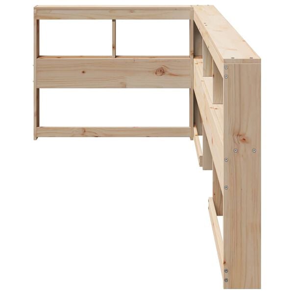 vidaXL knygų spinta L formos 75 cm pu&scaron;ies medienos masyvas