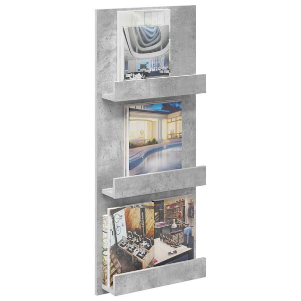 vidaXL Žurnalų stovas Betono pilka 43 x 11 x 102 cm Apdirbta mediena