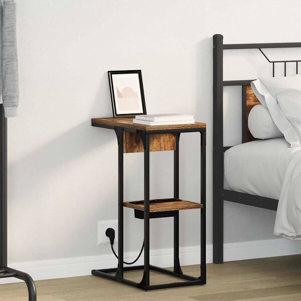 vidaXL &Scaron;alia lovos spintelė Rūkyta ąžuolas 41,5 x 26 x 60,5 cm