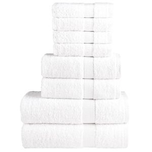 vidaXL Rank&scaron;luosčių rinkinys SOLUND, 8vnt., balti, 600g/m&sup2;