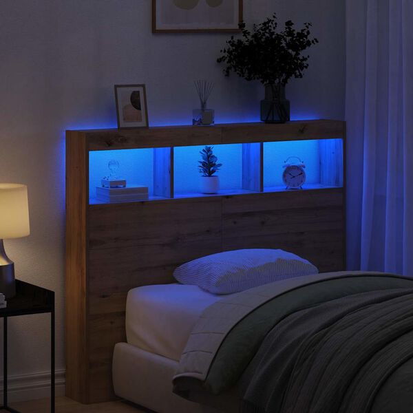 vidaXL Galvūgalis su lentyna Amatininkų ąžuolas 120 x 17 x 102 cm