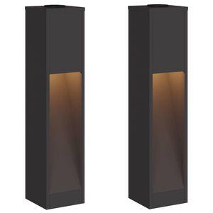 vidaXL Saulės LED takų &scaron;viestuvas 2 vnt. &Scaron;ilta balta 18 x 18 x 80 cm