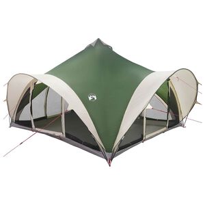 vidaXL Tipi palapinė su stogu Žalia 18 žmonių Poliesteris ir plienas
