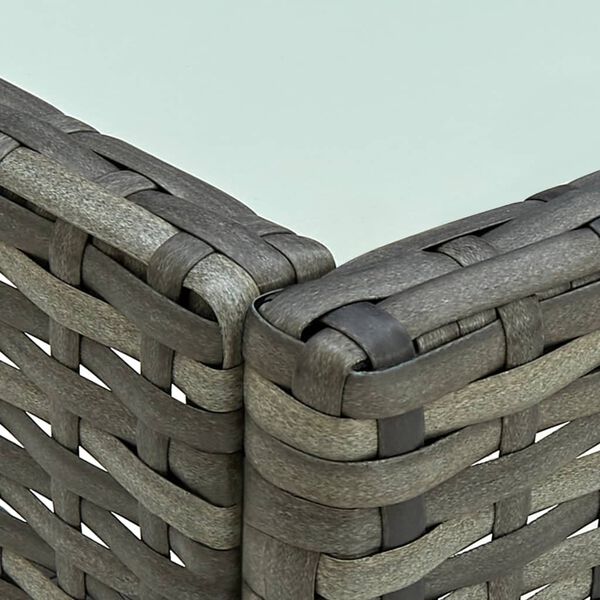 vidaXL Poilsio komplektas su pagalvėmis, 4 dalių, pilkas, poliratanas