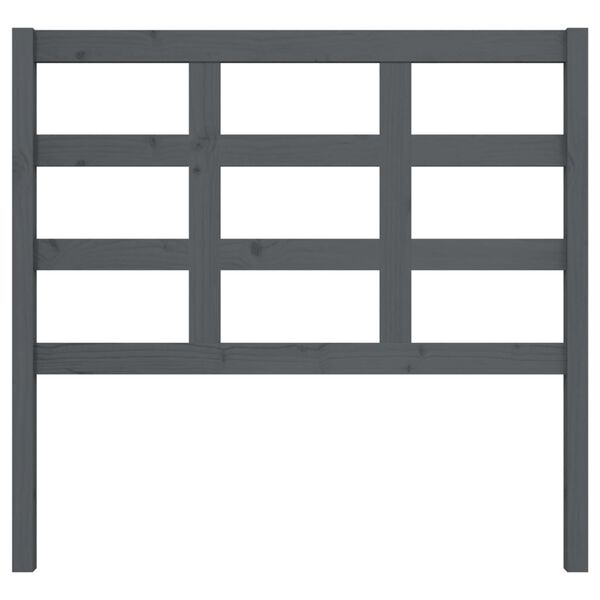 vidaXL Lovos galvūgalis, pilkas, 105,5x4x100cm, pušies masyvas