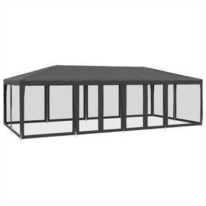vidaXL Proginė palapinė su 12 sienomis, antracito, 8x4m, HDPE