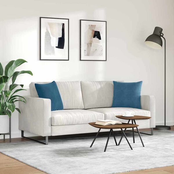 vidaXL Sofa Pagalvės 2 pcs Mėlyna 45 x 45 cm Kordūrinis audinys