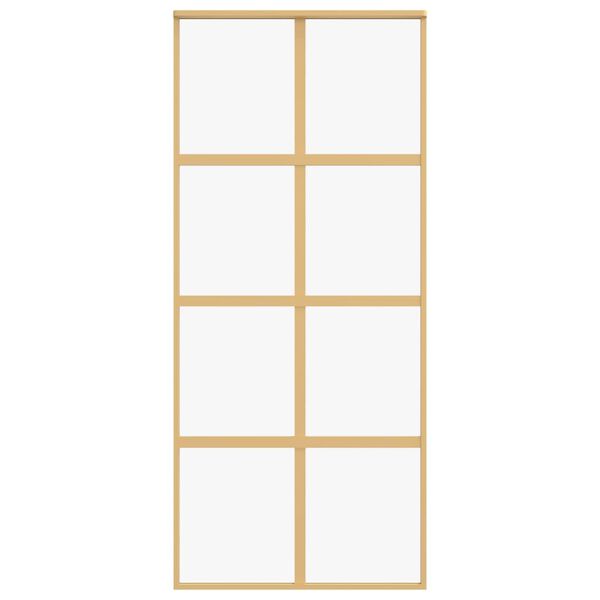 vidaXL Stumdomos durys, auksinės, 90x205cm, ESG stiklas ir aliuminis