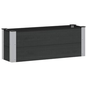vidaXL Paauk&scaron;tinta sodo lova Juoda 100 x 30 x 36 cm WPC ir aliuminis