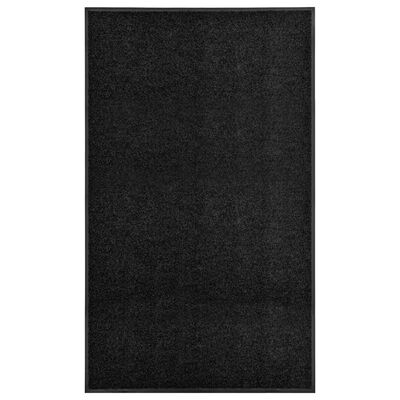 vidaXL Durų kilimėlis, juodos spalvos, 90x150cm, plaunamas
