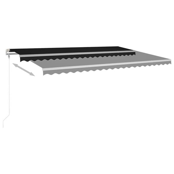 vidaXL Automatinė markizė su LED/vėjo jutikliu, antracito, 500x350cm