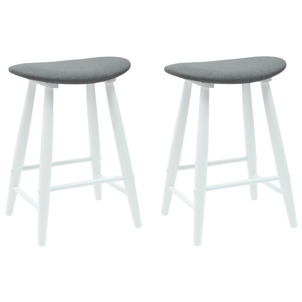 vidaXL Valgomojo kėdės 2 pcs Balta 46 x 37 x 63 cm Kietas gumos medis