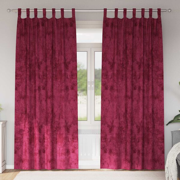vidaXL Aksominio tipo užuolaidos 2 pcs Vyno raudonumo 225 x 140 cm
