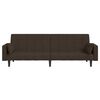 vidaXL Dvivietė sofa-lova su dvejomis pagalvėmis, ruda, audinys
