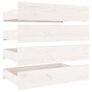vidaXL Stalčiai po lova, 4vnt., baltos spalvos, pu&scaron;ies masyvas