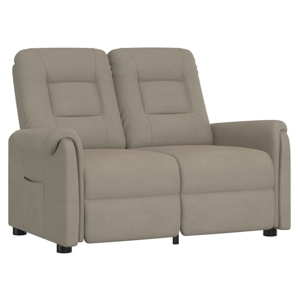 vidaXL Dvivietis atlošiamas masažinis krėslas, pilkas, audinys