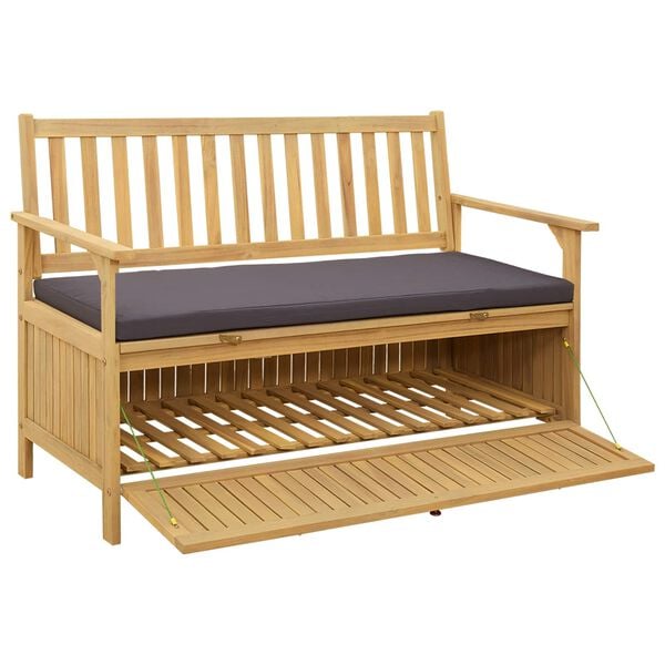 vidaXL Laikymo suolas su pagalve su saugykla su durimis