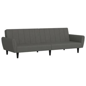 vidaXL Dvivietė sofa-lova, tamsiai pilkos spalvos, aksomas