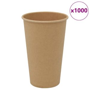 vidaXL Popieriniai kavos puodeliai, 1000vnt., 16oz, 400ml, ruda