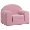 vidaXL Vaikiška sofa-lova, rožinės spalvos, minkštas pliušas