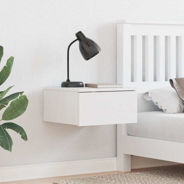 vidaXL Naktinis staliukas 2 pcs Balta 37 x 35 x 18,5 cm Pu&scaron;ies masyvas