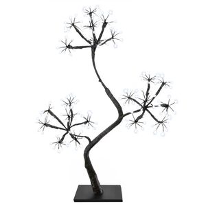 vidaXL S formos LED kalėdinė eglutė 2 vnt. Juoda 18 x 18 x 45 cm