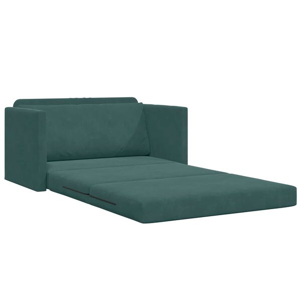 vidaXL Sofa lova 110cm Tamsiai žalia Aksomas