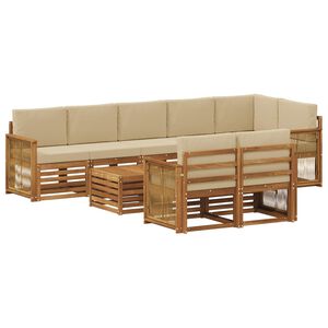 vidaXL Lauko sofos komplektas 8 vnt. Natūrali